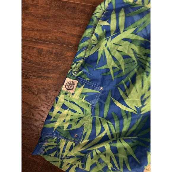 Chaps Mens Size XXL Tropical Swim Trunks Blue Green - Picture 3 of 7